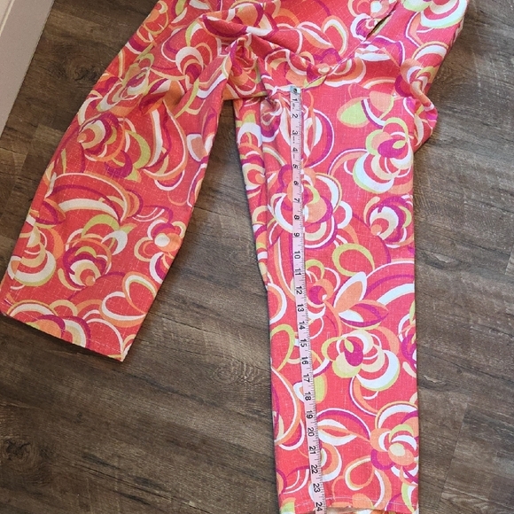 Ruby Rd. Capris With Pink Orange White & Purple Swirl Design Cotton Women's 14 - Picture 10 of 12